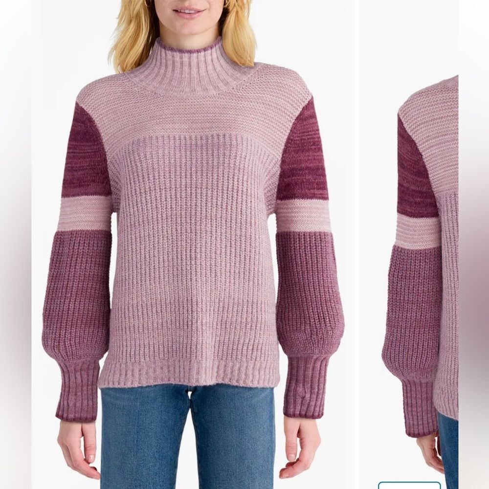 Splendid Marika Turtleneck Sweater Cashmere Wool Blend sz L